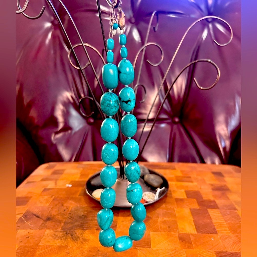 Anthology 925 Turquoise Necklace Boho Native Natural Earth